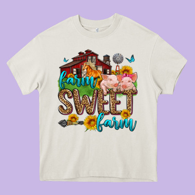 Farm Sweet Farm Heavy Core Tee Designed By Zillion Design Studio