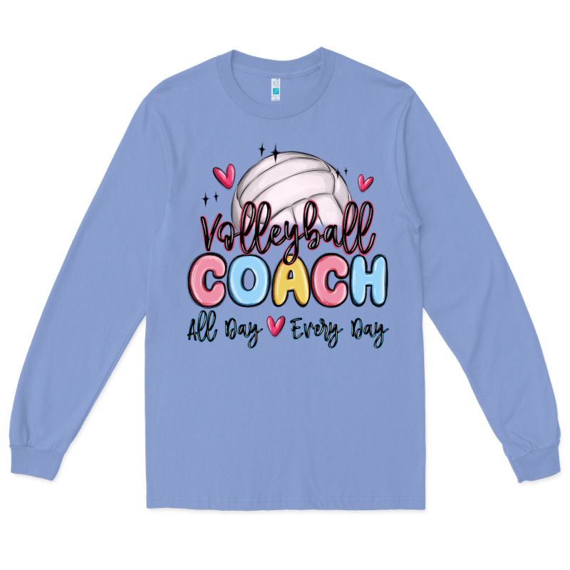 Volleyball Coach All Day Every Day Long Sleeve Tee by MaliasSmallBusiness | Teevron