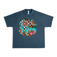 Midnight Navy race sunflower patches Urban Heavy Tee - AdoDesignShop