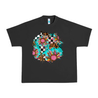 Pigment Black race sunflower patches Urban Heavy Tee - AdoDesignShop