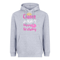 Heather Grey Queen Was Born İn January Happy Birthday Heavyweight Hoodie - Bettercallsaul