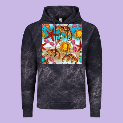 Beach Seamless Pattern Vintage Hoodie Designed By Bundleandbundleshop