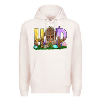 Pale Pink Hop rabbit Premium Hoodie - NancyCooperArtShop