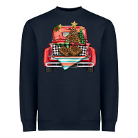 Navy Christmas truck Heavyweight Sweatshirt - BarkalooDesign