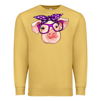 Antique Gold pig with bandana Premium Sweatshirt - RanaPortraitStore
