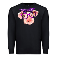 Black pig with bandana Premium Sweatshirt - RanaPortraitStore