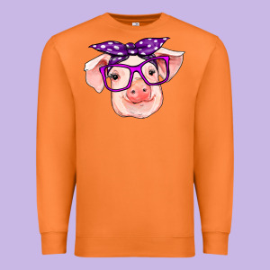 Pig With Bandana Premium Sweatshirt Designed By Ranaportraitstore