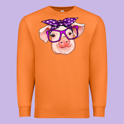 Pig With Bandana Premium Sweatshirt Designed By Ranaportraitstore