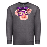 Charcoal Heather pig with bandana Premium Sweatshirt - RanaPortraitStore