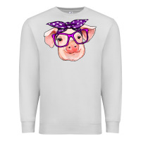 Dove Grey pig with bandana Premium Sweatshirt - RanaPortraitStore