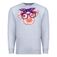 Heather Grey pig with bandana Premium Sweatshirt - RanaPortraitStore