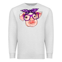 Oatmeal Heather pig with bandana Premium Sweatshirt - RanaPortraitStore