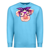 Ocean Blue pig with bandana Premium Sweatshirt - RanaPortraitStore