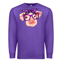 Purple pig with bandana Premium Sweatshirt - RanaPortraitStore