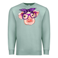 Seafoam pig with bandana Premium Sweatshirt - RanaPortraitStore