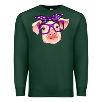 Sports Green pig with bandana Premium Sweatshirt - RanaPortraitStore