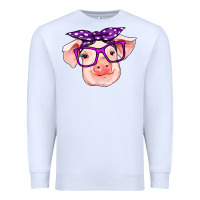 White pig with bandana Premium Sweatshirt - RanaPortraitStore