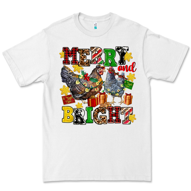 Chicken Merry And Bright Premium Tee by AdoDesignShop | Teevron