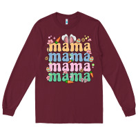 Burgundy easter mama Long Sleeve Tee - MaliasSmallBusiness