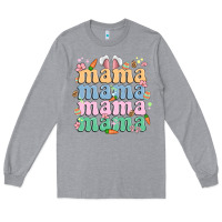 Heather Grey easter mama Long Sleeve Tee - MaliasSmallBusiness