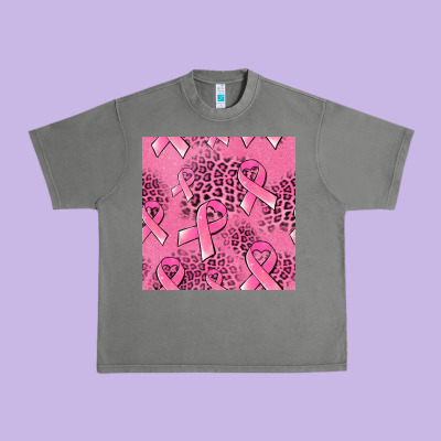 Breast Cancer Seamless Pattern Urban Heavy Tee Designed By Jasminsmagicworld