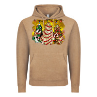 Vintage Coffee christmas tree cake and christmas pattern ado Vintage Hoodie - AdoDesignShop