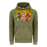 Vintage Olive christmas tree cake and christmas pattern ado Vintage Hoodie - AdoDesignShop