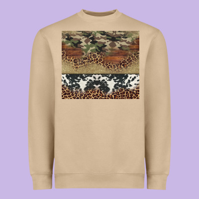 Cowhide Leopard Camouflage Heavyweight Sweatshirt Designed By Jasminsmagicworld