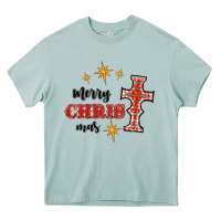 Merry Christmas Cross Heavy Core Tee | Teevron