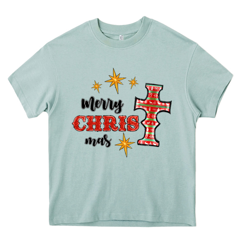 Merry Christmas Cross Heavy Core Tee by RanaPortraitStore | Teevron