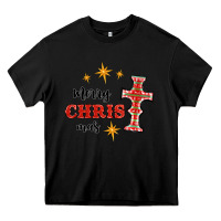 Black merry christmas cross Heavy Core Tee - RanaPortraitStore