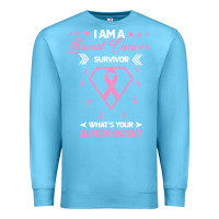 Ocean Blue I am a Breast Cancer Survivor What is Your Superpower Premium Sweatshirt - Bettercallsaul