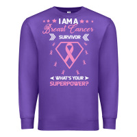 Purple I am a Breast Cancer Survivor What is Your Superpower Premium Sweatshirt - Bettercallsaul