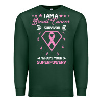 Sports Green I am a Breast Cancer Survivor What is Your Superpower Premium Sweatshirt - Bettercallsaul