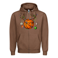 Chestnut Basketball Horn Christmas Zipper Hoodie - BundleAndBundleShop