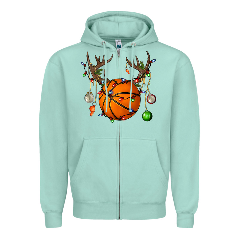 Basketball Horn Christmas Zipper Hoodie by BundleAndBundleShop | Teevron