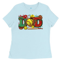 Baby Blue dad softball Ladies Tee - Zillion Design Studio