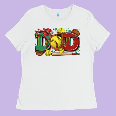 Dad Softball Ladies Tee Designed By Zillion Design Studio