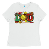 White dad softball Ladies Tee - Zillion Design Studio