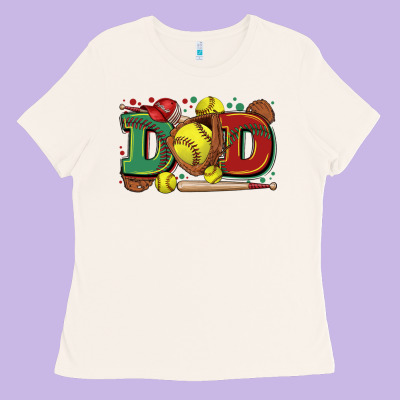 Dad Softball Ladies Tee Designed By Zillion Design Studio