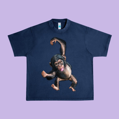 Baby Chimpanzee Urban Heavy Tee Designed By Lillyallendesigns