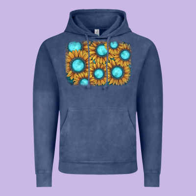 Sunflower Gemstone Background Vintage Hoodie Designed By Jahusdesignshop