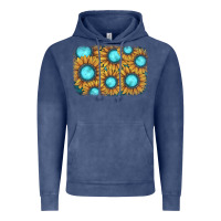 Vintage Denim sunflower gemstone background Vintage Hoodie - JahusDesignShop