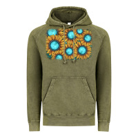 Vintage Olive sunflower gemstone background Vintage Hoodie - JahusDesignShop