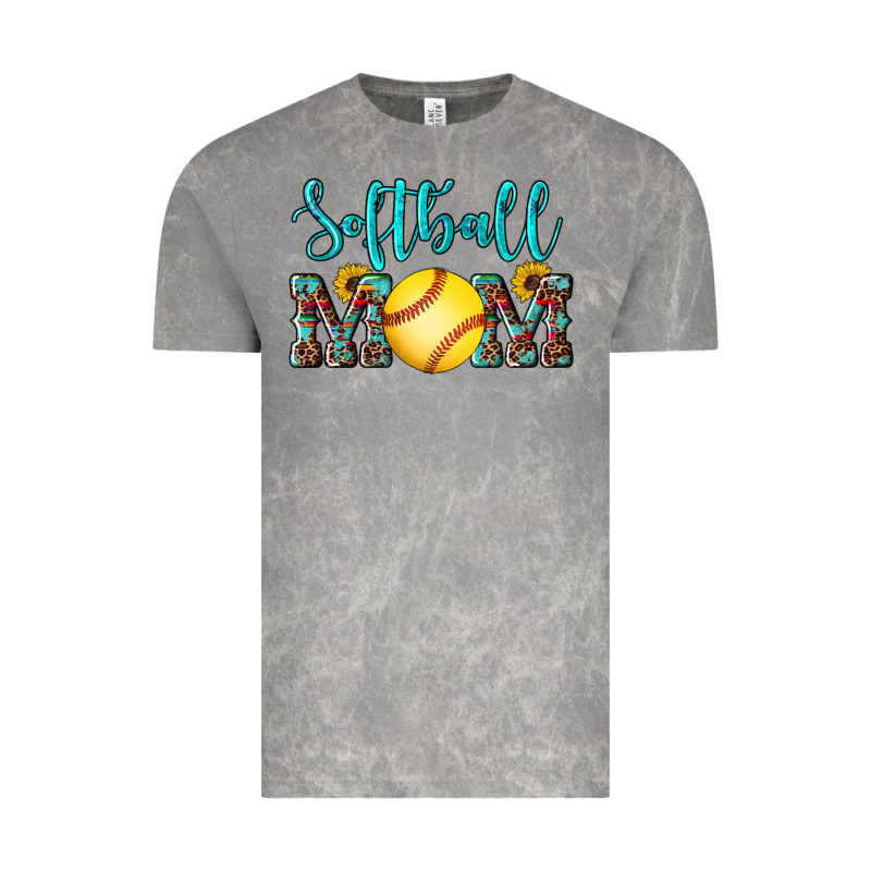 Western Leopard  Sunflowers Glitter Mom Softball Vintage Tee by Artiststas | Teevron