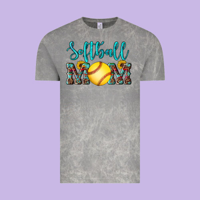 Western Leopard  Sunflowers Glitter Mom Softball Vintage Tee Designed By Artiststas