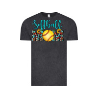 Vintage Black western leopard  sunflowers glitter mom softball Vintage Tee - Artiststas