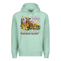 Seafoam Happy Easter truck with farm animals Premium Hoodie - NancyCooperArtShop