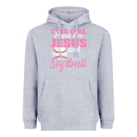 Heather Grey This Girl Jesus And Softball Heavyweight Hoodie - Bettercallsaul