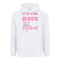 White This Girl Jesus And Softball Heavyweight Hoodie - Bettercallsaul
